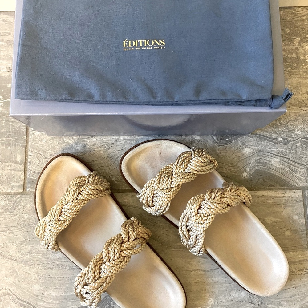 Sezane Éditions Beige Braided Sandals
